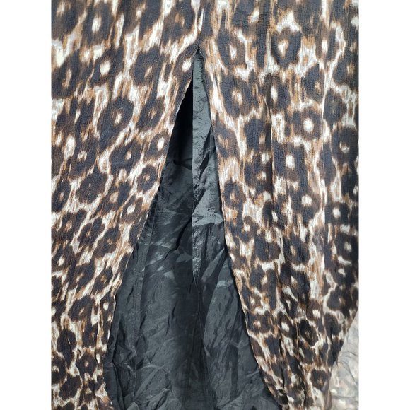 Muse Exclusively For Boston Proper Women's Sz. 2 Silk Leopard Print Maxi Dress - Picture 4 of 8
